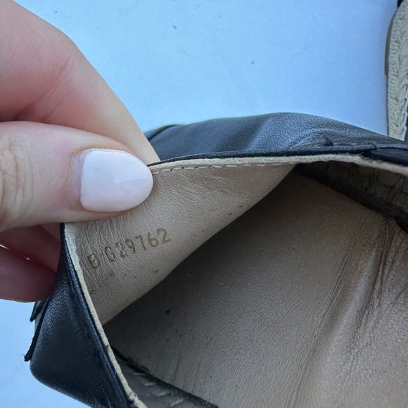 Chanel CC Espadrilles Flat Loafers Sz 40 Lambskin Leather Black - Picture 8 of 16